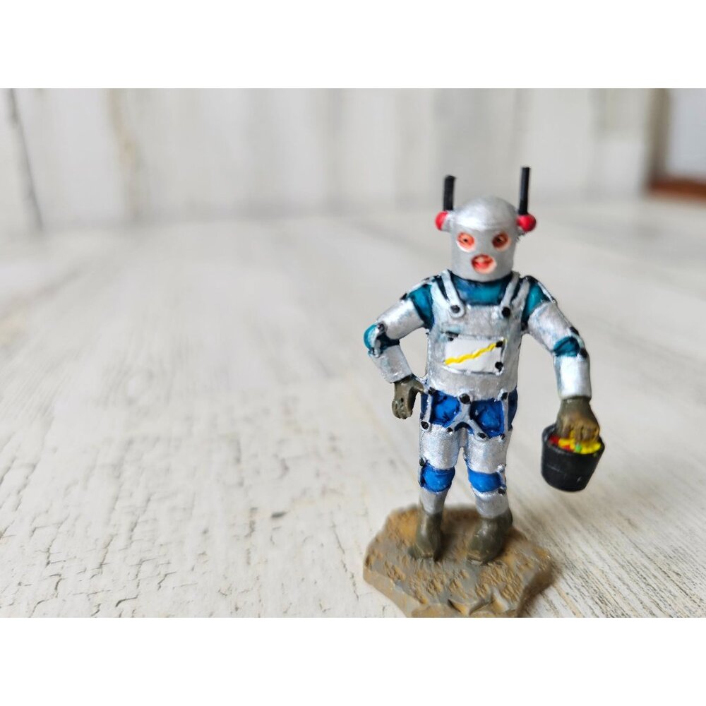 Lemax robot tin robotron trick or treater Halloween accessory people boy